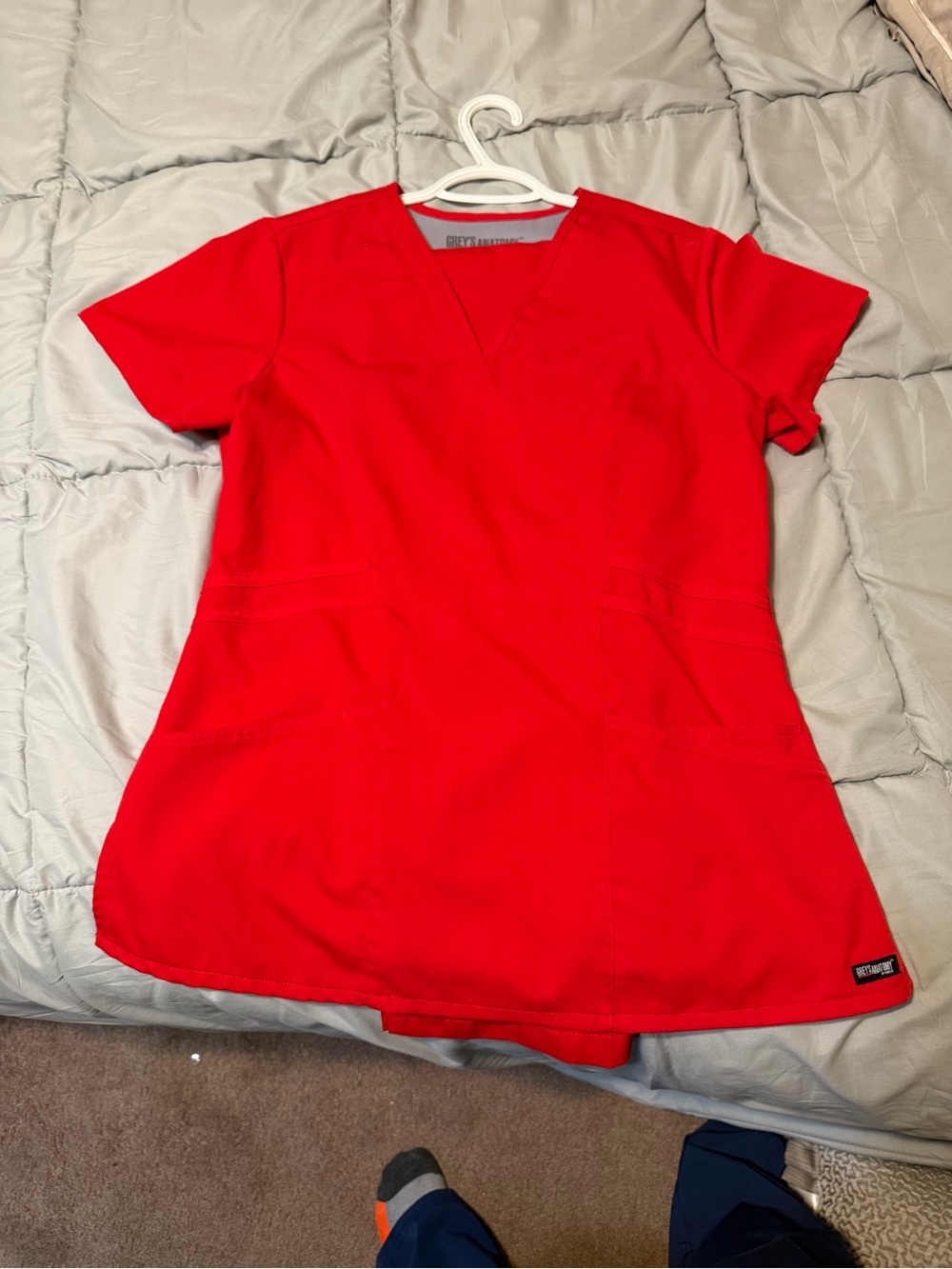Grey’s Anatomy Red V-Neck Women’s Scrub Top and pants